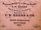 Rare Antique 1871 Plat Map   Freeport  Cumberland County  Maine By F w  Beers