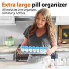 Extra Large Weekly Pill Organizer - Xl Daily Pill Box - 7 Day Am Pm Pill Case   