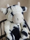 Jellycat Bashful Calf Cow Plush 12  Medium Black White Stuffed Animal Spotted