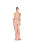 J  Angelique Pink Halter Neck Sleeveless Maxi Dress Chiffon Size M