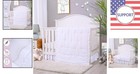Calming 3-piece White Crib Bedding Set With Ruffled Comforter - Machine Washable