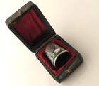 Imperial Russian Silver And Cloisonn   Enamel Thimble St Petersburg C 1910