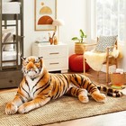 Giant Lying Tiger Plush 25  H X 58  L Soft  Cuddly  Realistic And Stuffed Animal
