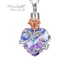 New Love Rose Heart Cremation Urn Keepsake Ashes Memorial Necklace