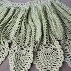 Vintage Crocheted Apron June Cleaver Sage Green Sparkle Gorgeous Handmade Apron