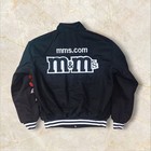 Vintage Style Racing Bomber Jacket Y2k Street Wear Varsity Coat Black Unisex