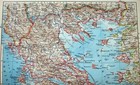 Greece - Original 1928 German Language Map By Meyers  Vintage