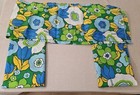 Vtg 60s 70s 2 Curtain Panels And Valence Flower Power Retro Blue Green Groovy 