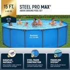 Bestway Steel Pro Max 15  X 48  Round Above Ground Swimming Pool For Backyard
