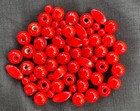 Bulk Lot 60 Large Cranberry Red Round Oval Czech Glass Beads  Jewelry Parts New