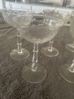 Set Of 8 Vintage Rock Sharpe Art Deco Crystal Tall Champagne Glasses-6 1 4   