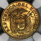 1942 Ngc Ms 65 Ecuador 5 Cinco Centavos Mint State Bu Brass Coin  21011702c 