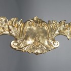 Large Antique French Bronze Furniture Pediment Decoration Shell Roses  15 Inches