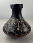 Rare Vintage South American Mayan Handmade Etched Clay Vase Signed Mayra Potosme
