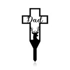Memorial Cross Grave Marker With Deer Design  Cemetery Decoration  Dad Tribute 