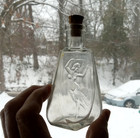 Early 1900 Art Nouveau Nude Dancing Girl Cologne Bottle Hand Blown