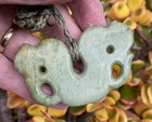 N Jerry Hand Carved  Nz Greenstone Pounamu Flower Jade M  ori Pekapeka Necklace