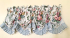 Vtg Jcpenney Belle Rive Floral Tuck Valance 92 X 18  Blue White Ruffled Eyelet