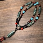Good Tibetan Style Old Agate Three nice Eyes Dzi Bead Amulet Pendant