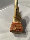 Vintage Hand-painted Swedish Wooden White Rooster Figurine  Made In Sweden
