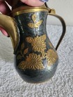 Vintage  Islamic Middle Eastern  Brass Dallah Coffee Pot Intricate Etched Floral