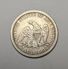 1861 Seated Liberty Quarter Silver Civil War Era Higher Grade Free Shipping 