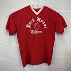 Vintage Park House Tavern V-neck Ringer Red Baseball Jersey Shirt Size Large
