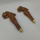 Pair Of Vintage Stoneware Lady Beer Pulls Pottery 9 5  