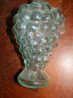 Vintage Italian Glass Grape Cluster Decanter Wine Bottle Green Tint Italy 500ml