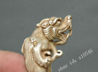 4cm Old Chinese Miao Silver Dragon Beast Head Pixiu Jewellery Luck Hand Ring 