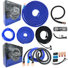 Sky High Car Audio Amp Wiring Kit   Big 3 Upgrade 1 0 Gauge Power Wire Red Blue