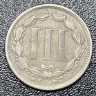 1865 Three Cent Nickel Piece 3cn Vf Very Fine Coin