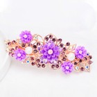 Women Fashion Jewellery Flower Rhinestone Hair Clip Crystal Hairpin Spring Clip