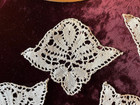Antique Bobbin Lace - 4 Motifs To Inlay - Ecru - Handmade