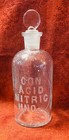 1910s Apothecary Con Acid Nitric Hno3 Glass Bottle W  Stopper   Wheaton Usa