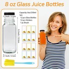 12 Pack 8oz Glass Juice Bottles With Lids  250ml Reusable Glass Juicing Bottles 