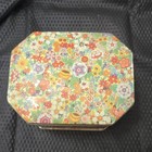 Floral Octagonal Decorative Tin Container Box  Tin  Made In England By Daher