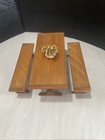 Vintage Dollhouse Miniature Trestle Table With Benches And Flowers 1 12 Scale