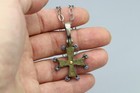 Old Byzantine Cross Roman Cross Silver Bronze And 18k Pendant Bronze Cross   4 