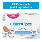 Waterwipes Sensitive Newborn   Baby Wipes  Unscented   Hypoallergenic  720 Wipes