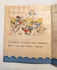 Vintage 1940s Birthday Card Fold Out Novelty Yappy Greetings Puppy Dog Cat Mcm