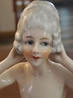 Antique Marie Antoinette Half Doll Bisque 5  Pin Cushion Nude Marked 7812