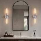 2 Pack 12  Nickel Wall Lamp Bathroom Mirror Vanity Light Glass Sconce Fixture