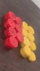 Bakelite Backgammon Checkers 29 Total Red And Yellow Butterscotch Vintage 422g