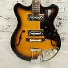 Vintage  teisco-style  Hollow-body Electric Guitar W  Gig Bag