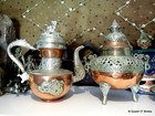 Tibetan Buddhist Incense Burner    Ewer Water Pot Copper   Silvered Metal