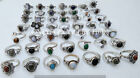 Unique Opalite   Mix  Gemstone 925 Sterling Silver Plated Casting Rings Lot 10pc