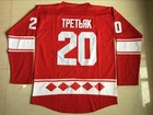 Custom Cccp Russia 20 Vladislav 24 Tretiak Sergei Makarov Hockey Jersey Sewn