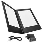Wechef Led Back Lit Light Menu Holder Cover Folding Double Panel Fits 8 x10 5 
