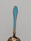 Vintage Norway Blue Guilloche Enamel Hestenes Sterling Silver 925s Spoon